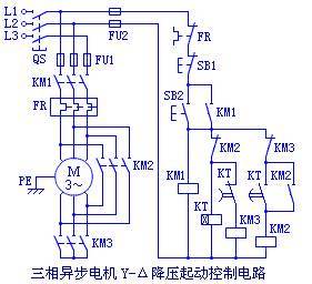 三相異步電機(jī)Y-Δ降壓起動(dòng)控制電路圖