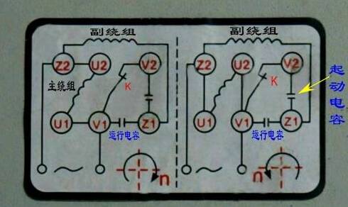 單相雙電容電動機接線圖2 